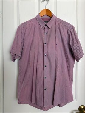 Givenchy - Men’s Short-Sleeve Button-Down Shirt in Burgundy Check